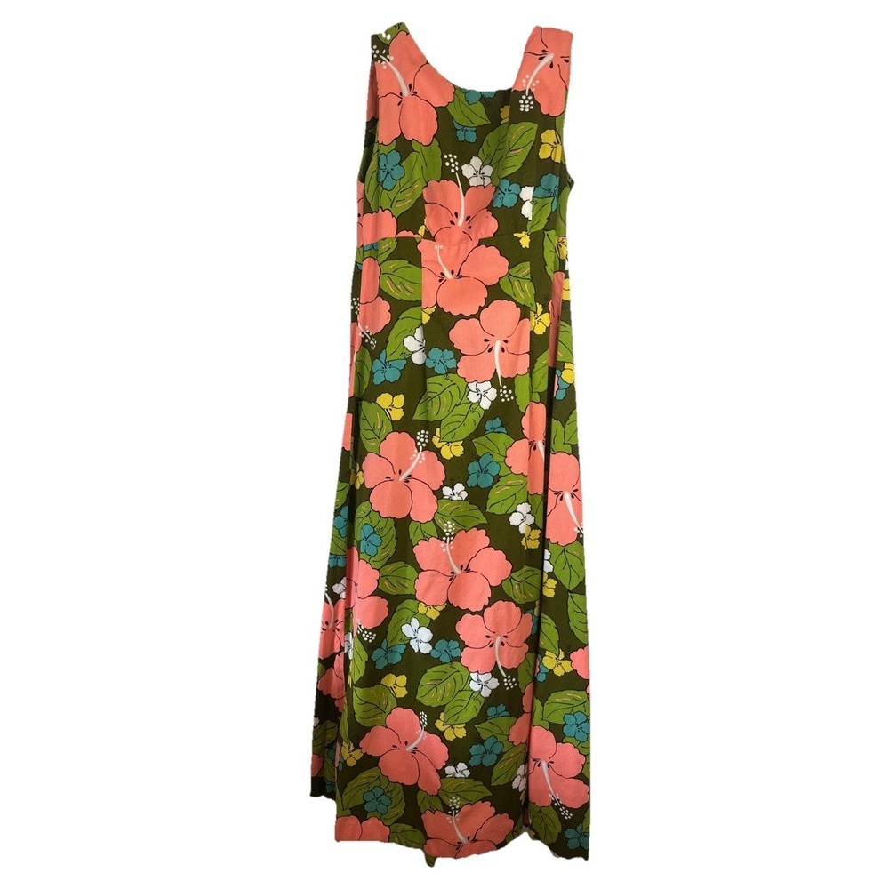 Garment Hawaii Ltd Vintage 1960s Mod Hippie Boho Bright Floral‎ Dress Small